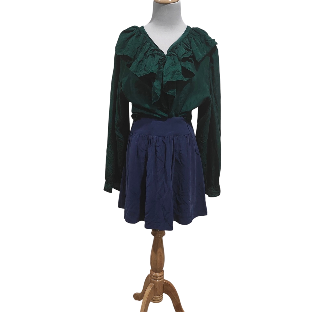 Vintage Silk Pleated Skater Blouse